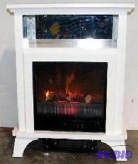 lot 19 image: Electric Space Saver Fireplace - White - Perf...