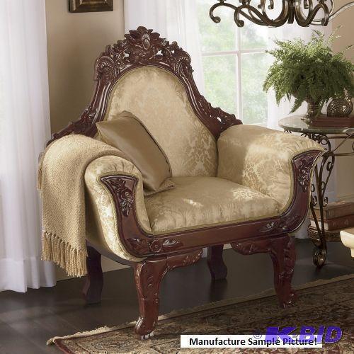 lot 2 image: Carved Oversized Chair Exclusive - With ornat...