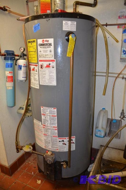 lot 31A image: Rheem Ruud Commercial water heater. Model G10...