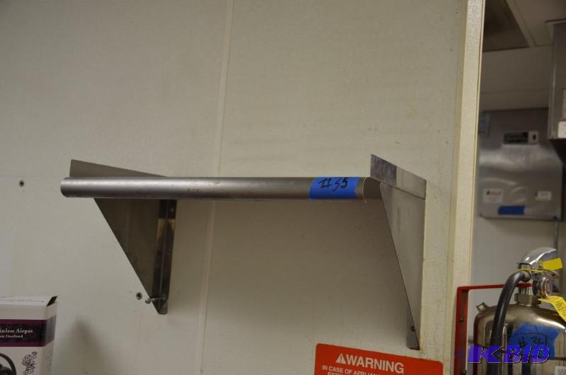 lot 35 image: Stainless Steel wall mounted shelf on wall by...