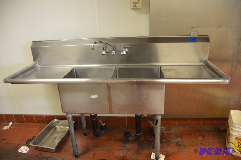 lot 36 image: Stainless steel sink. 74&quotx24&quotx36&q...