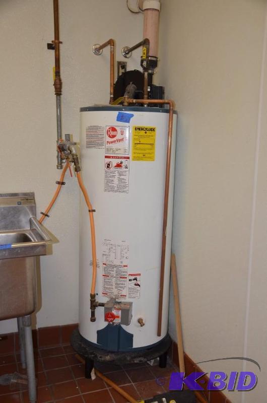 lot 52 image: RHEEM 50 Gallon Gas water heater. Model 41VRP...