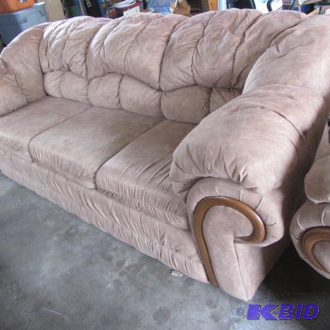 lot 30 image: Ultra Suede Sofa