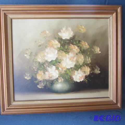 lot 34 image: Oil Still Life - Roses