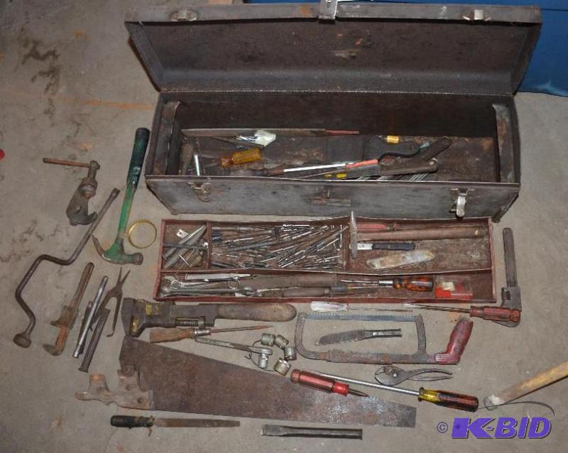 lot 102 image: Tool box full of Misc tools and wrenchs...