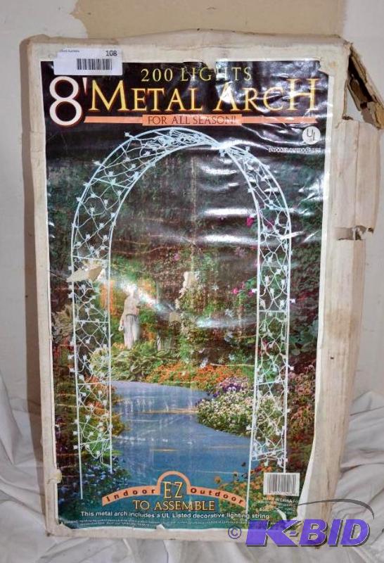 lot 108 image: 200 Lights- 8 Foot Metal Arch- for all season...