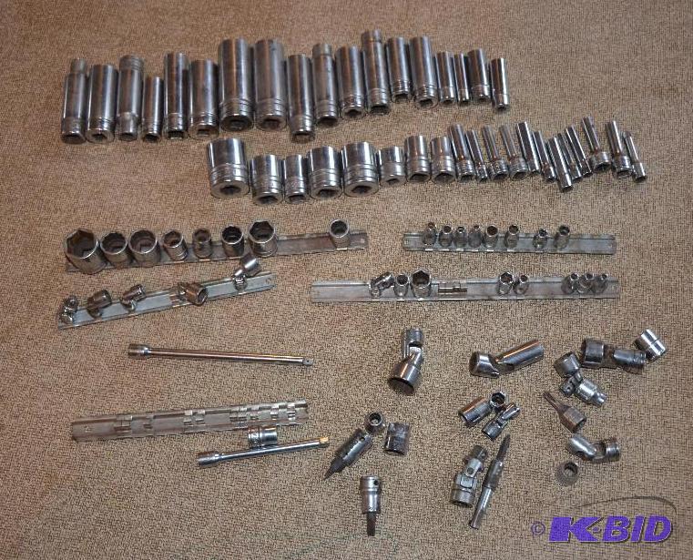 lot 150 image: Snap-on Socket set. largest 1 116 some deep ...