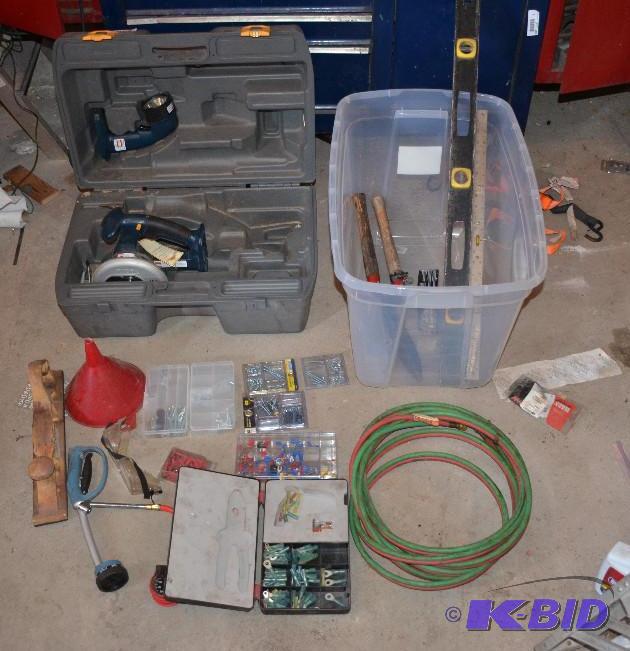 lot 190 image: Lot of misc. tools Ryobi  18.0V cordles...