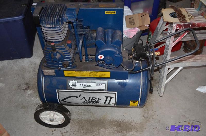 lot 21 image: Laire II air compressor 115 volts, 22 gallon ...