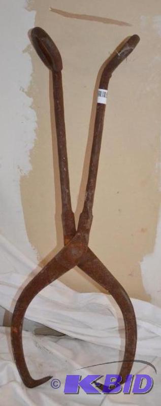 lot 31 image: Antique ice tongs 30" long...