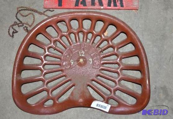 lot 51 image: Vintage DEERING&nbspCast Iron Tractor Seat- ...