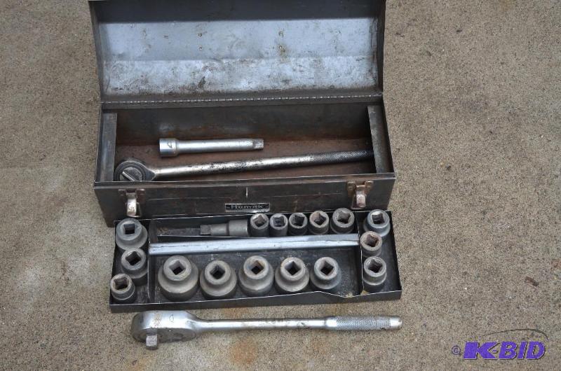 lot 61 image: Duro-chrome 34 inch socket set. 2" is t...