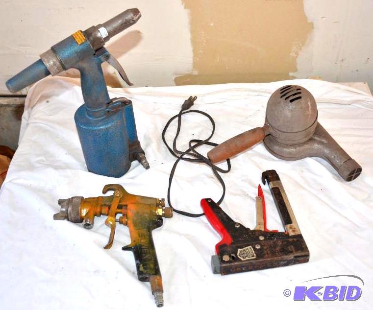 lot 70 image: 4 Tools including     Air Rivet gun,  Ai...