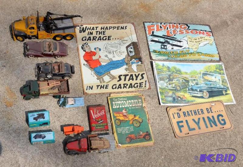lot 90 image: 2 Antique looking metal signs antique licens...