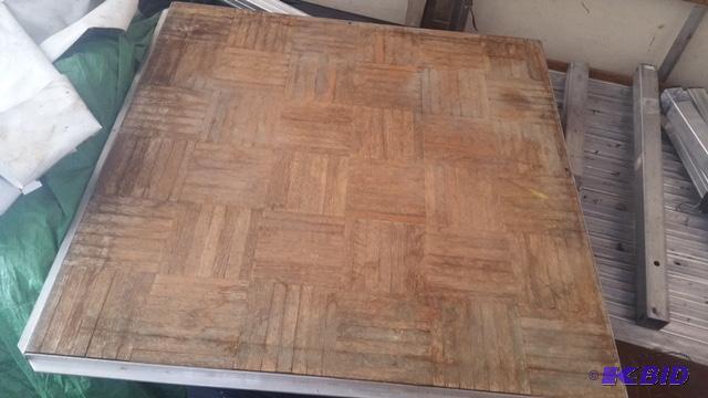 lot 21 image: 24 piece 3x3 section of wooden dance floor, s...