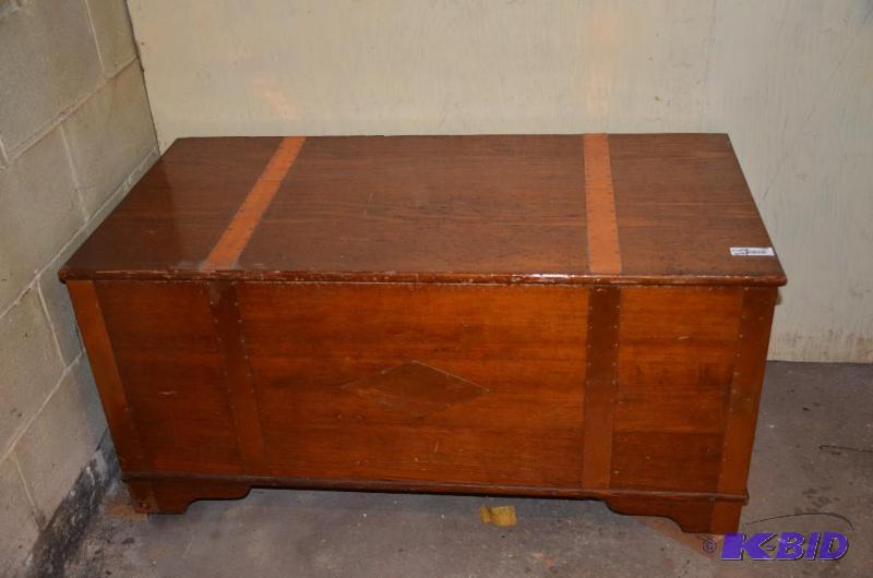 lot 175 image: Antique wood chest 24&quotx50&quotx24"...