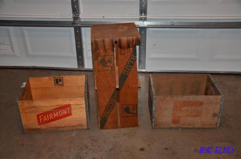 lot 40 image: Three wood crates 2 Fairmont Penco 17x13x11, ...