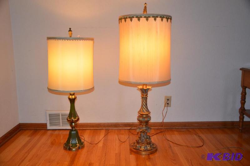 lot 6 image: Two metal lamps  38 & 46 tall...