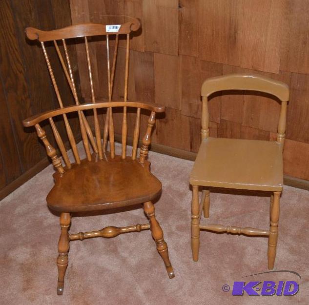 lot 69 image: One rocking chairs, one chair...