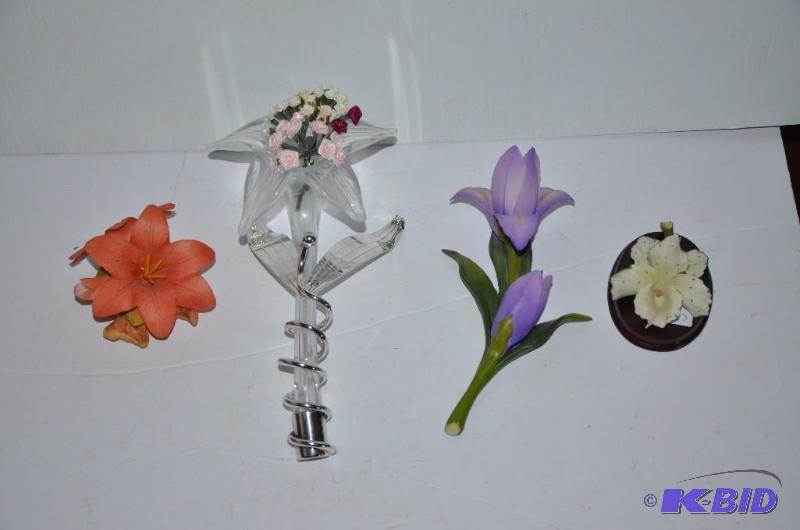 lot 75 image: Five Ceramic flowers...