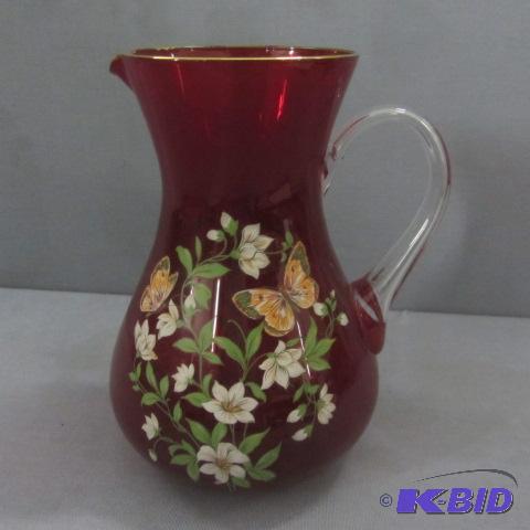 Italian Ruby Glass Pitcher