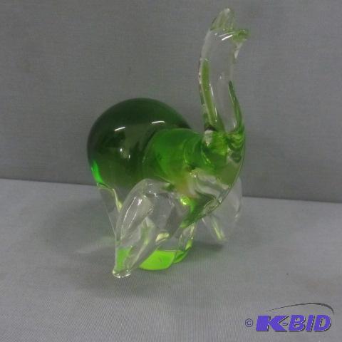Solid Glass Elephant Paperweight