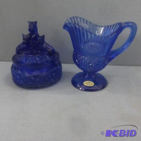 Cobalt Dish, Avon Pitcher