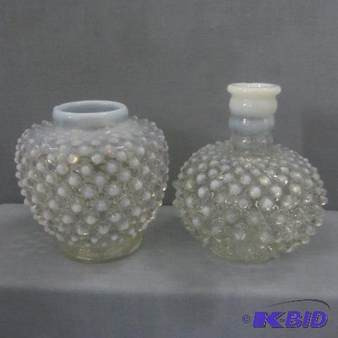 Hobnail Barber Bottle, Vase