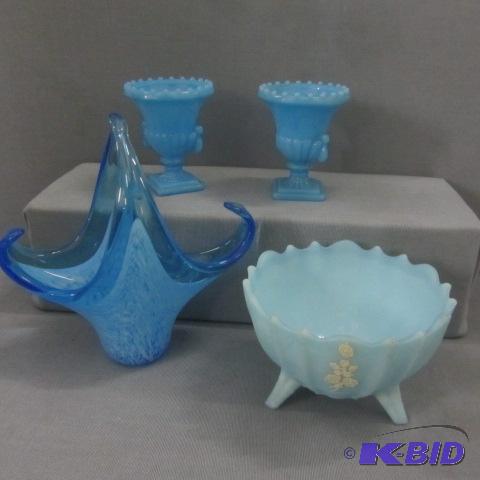 Stretch Basket, Westmoreland Dish, Slag Votives