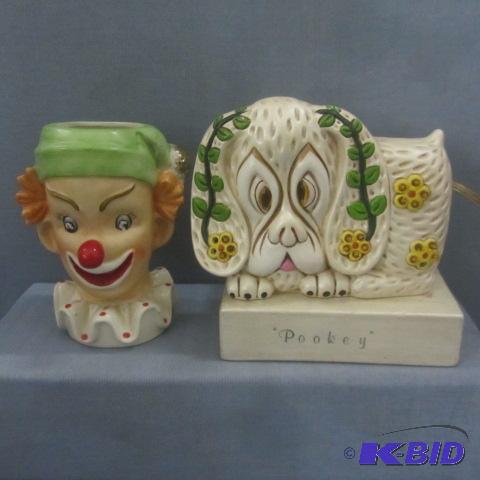 Clown Head Vase, Pookey Light
