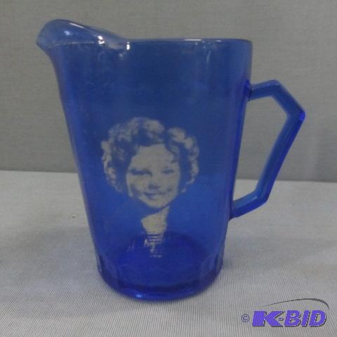 Cobalt Shirley Temple Pitcher
