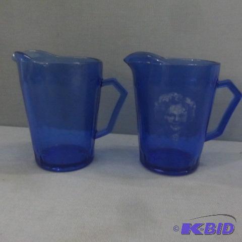 Cobalt Shirley Temple Pitchers