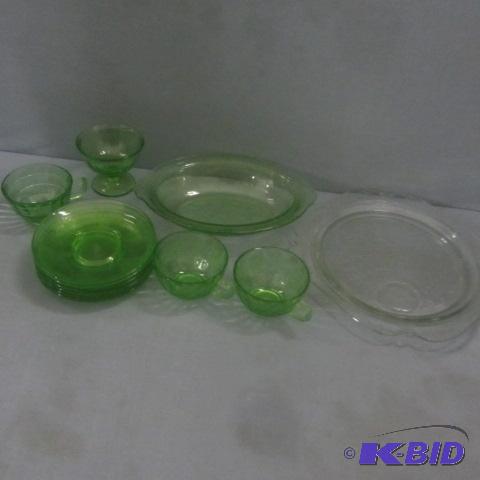 Green Depr Serving Dishes