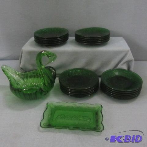 Forest Green Depr Glassware