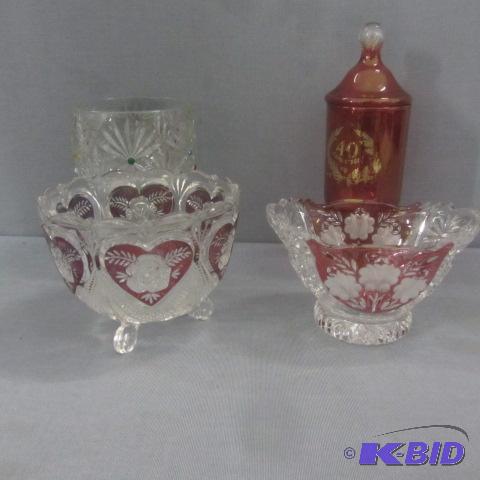 Ruby Flash Candy Dishes
