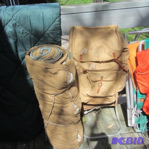 Canvas Backpack, Sleeping Bags