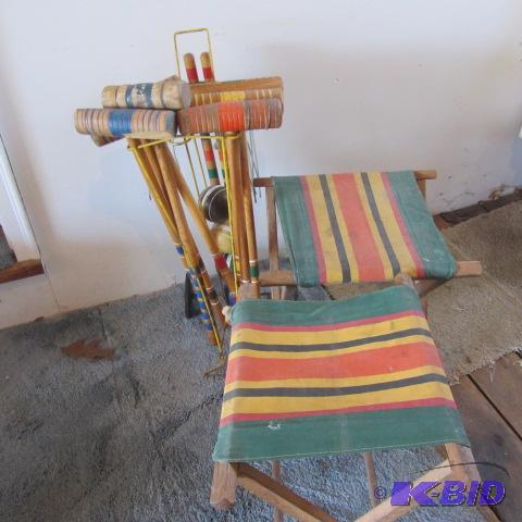 Croquet Set, Camp Stools