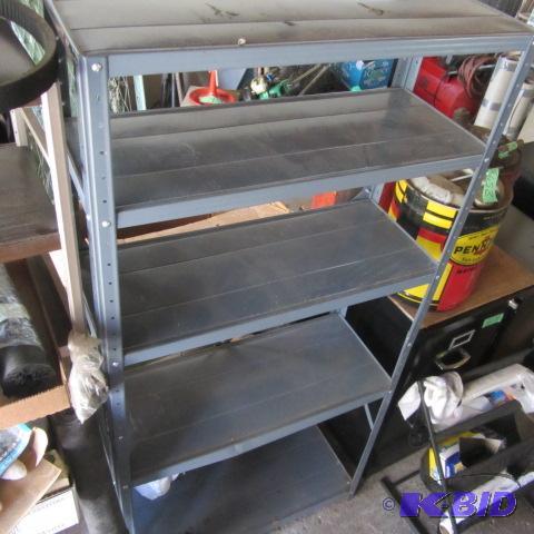 Pair Metal Shelves