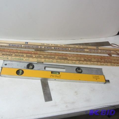 Laser & Aluminum Levels, Yard Sticks