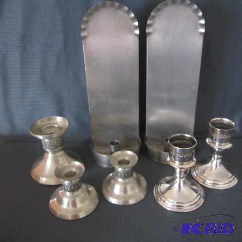 Pewter & Gorham Candle Holders