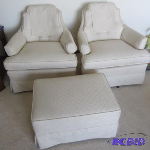Swivel Chairs with Ottoman