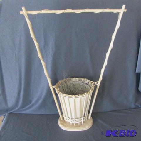 Antique Wicker & Wood Basket