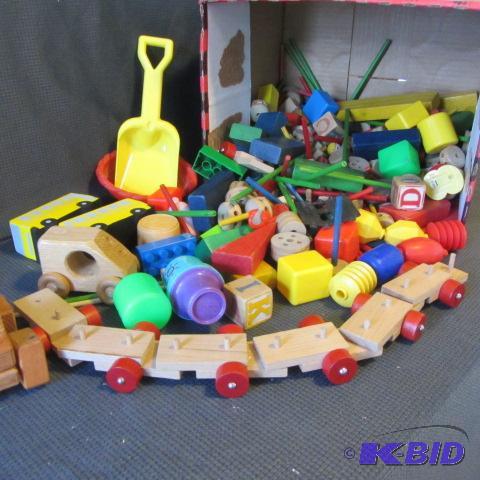 Wooden Blocks, Trucks, Tinker Toys