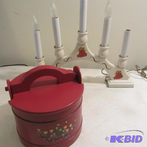 Wooden Tine Box, Candelabra