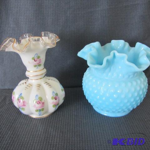 Fenton & Milk Glass Vases