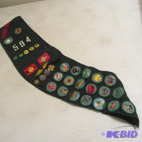 Girl Scout Sash, Pins & Patches