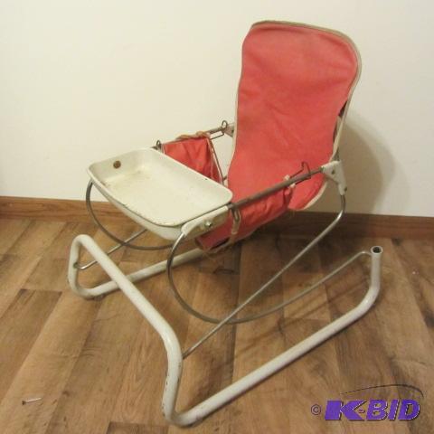 Tin Vintage Baby Bouncy Seat