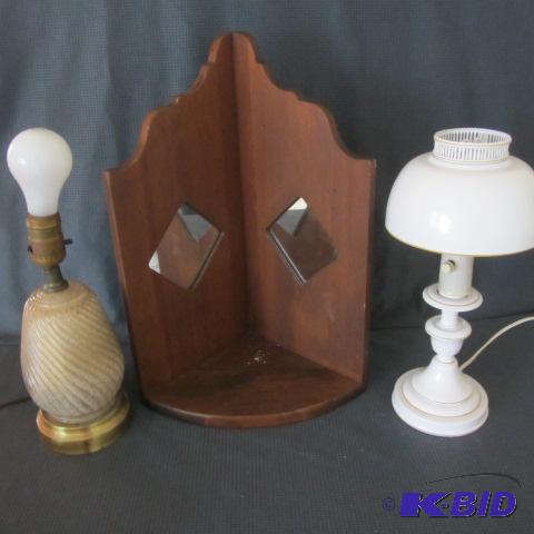 Corner Shelf & Lamps