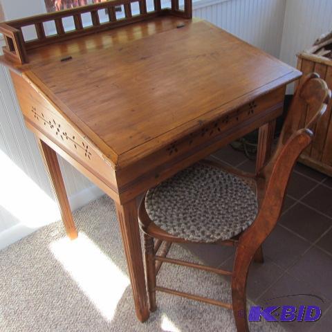 Spoon Carved Desk & Chair