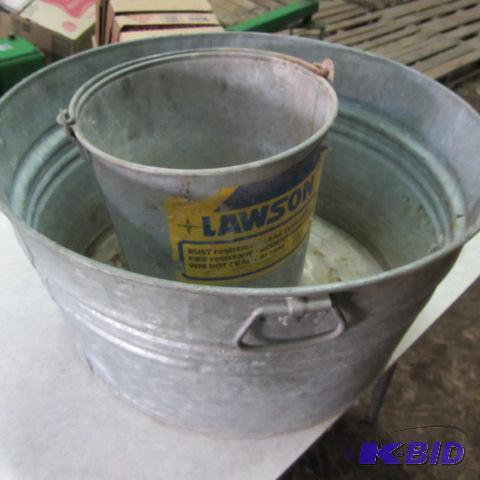 Galvanized Wash Tub & Pail